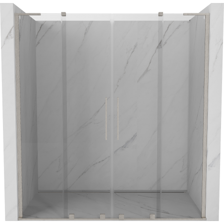 Mexen Velar L Duo sliding shower doors 200 cm, transparent, brushed nickel - 871-200-003-02-97