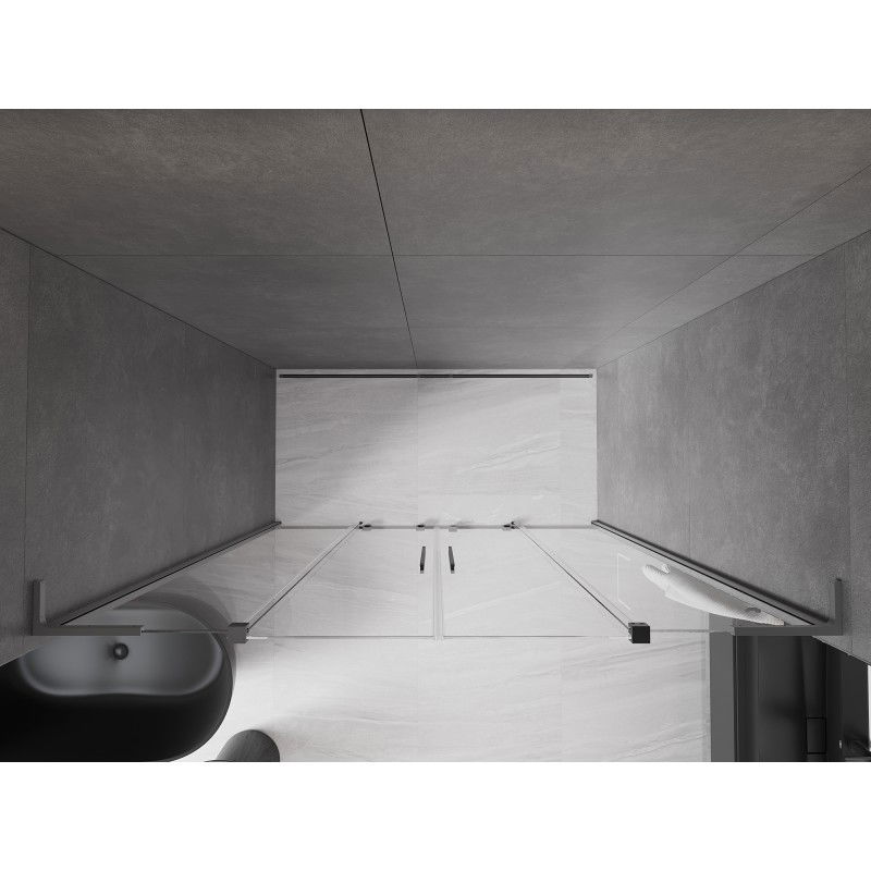 Mexen Velar L Duo sliding shower doors 180 cm, transparent, gun metal - 871-180-003-02-95