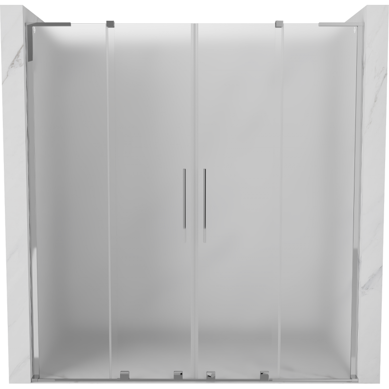 Mexen Velar L Duo Sliding Shower Door 180 cm, Frosted, Chrome - 871-180-003-32-01