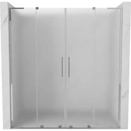 Mexen Velar L Duo Sliding Shower Door 180 cm, Frosted, Chrome - 871-180-003-32-01