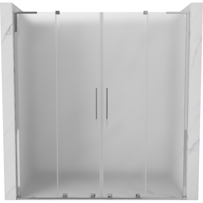 Mexen Velar L Duo sliding shower doors 200 cm, frosted, chrome - 871-200-003-32-01