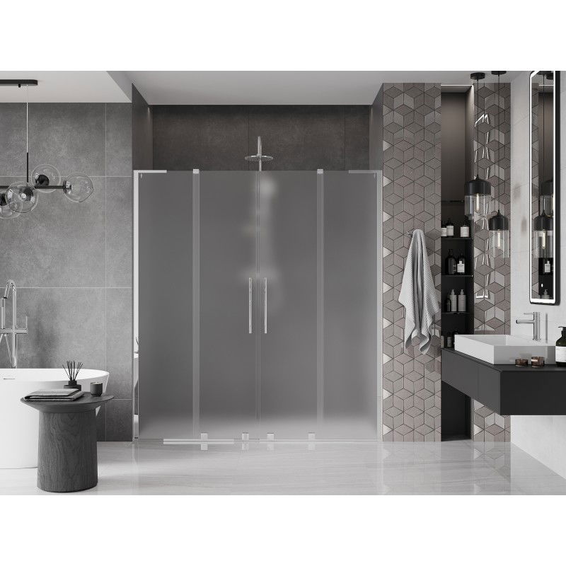 Mexen Velar L Duo 170 cm Sliding Shower Door, Frost, Chrome - 871-170-003-32-01