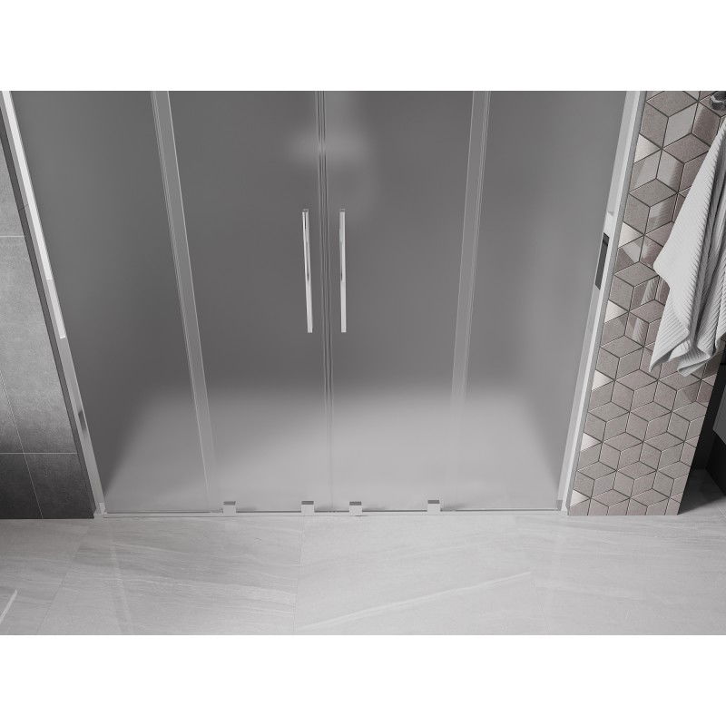 Mexen Velar L Duo sliding shower doors 200 cm, frosted, chrome - 871-200-003-32-01