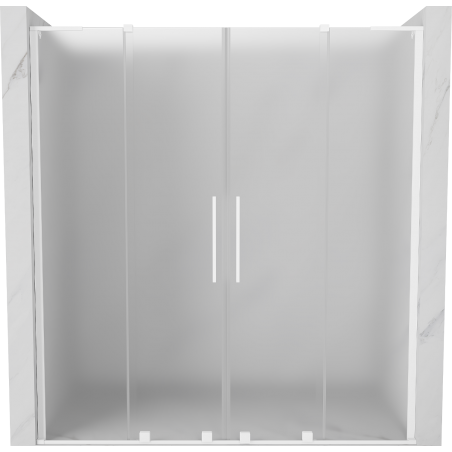 Mexen Velar L Duo sliding shower doors 180 cm, frosted, white - 871-180-003-32-20