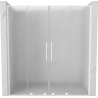 Mexen Velar L Duo sliding shower door 200 cm, frosted, white - 871-200-003-32-20