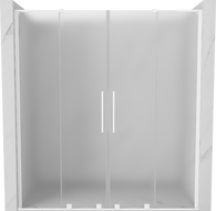 Mexen Velar L Duo 200 cm Sliding Shower Doors, Frosted, White - 871-200-003-32-20