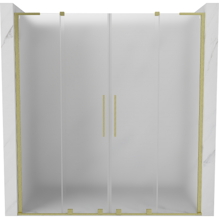 Mexen Velar L Duo sliding shower door 180 cm, frost, brushed gold - 871-180-003-32-55