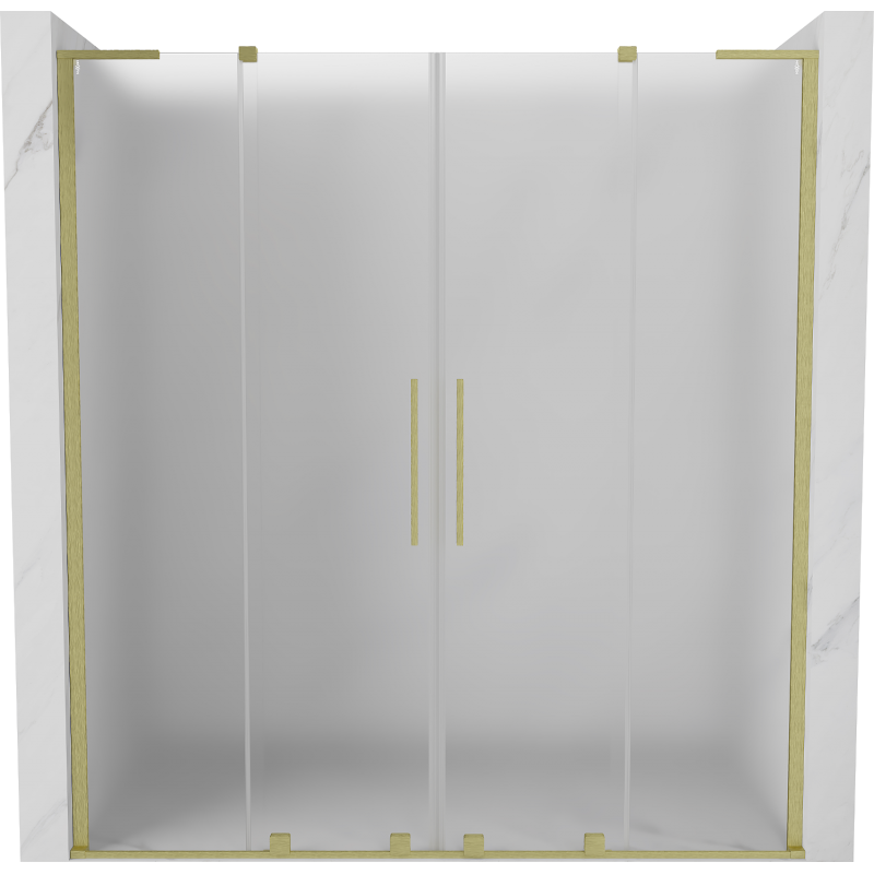 Mexen Velar L Duo sliding shower door 200 cm, frost, brushed gold - 871-200-003-32-55