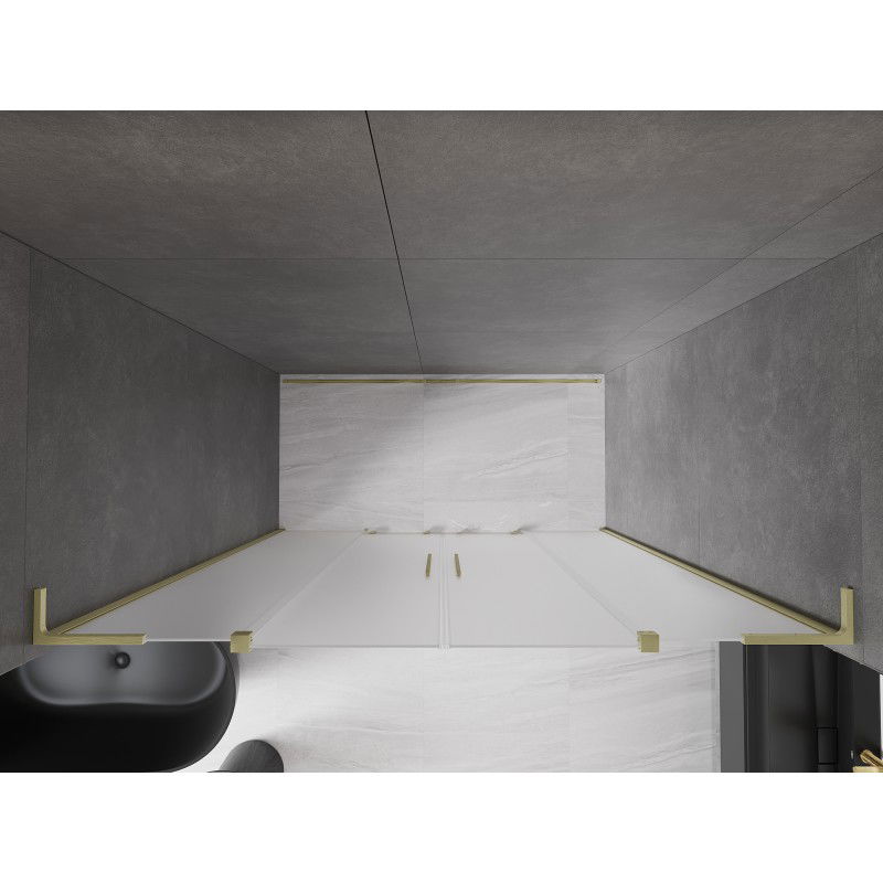 Mexen Velar L Duo sliding shower doors 170 cm, frosted, brushed gold - 871-170-003-32-55