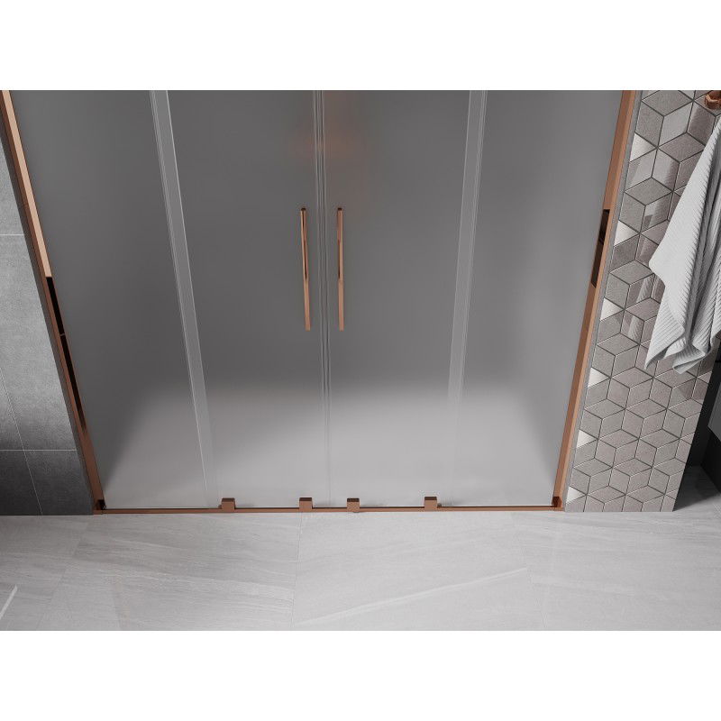 Mexen Velar L Duo sliding shower doors 170 cm, frost, rose gold - 871-170-003-32-60