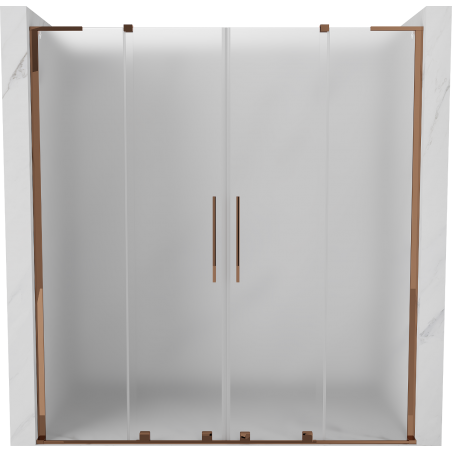 Mexen Velar L Duo sliding shower doors 200 cm, frost, rose gold - 871-200-003-32-60
