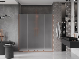 Mexen Velar L Duo sliding shower doors 200 cm, frost, rose gold - 871-200-003-32-60
