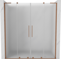Mexen Velar L Duo Sliding Shower Doors 170 cm, Frosted, Brushed Copper - 871-170-003-32-65