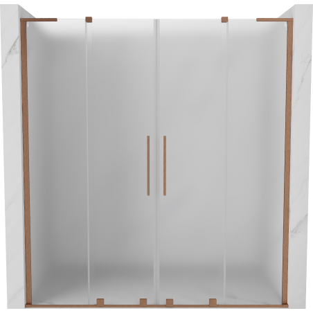 Mexen Velar L Duo sliding shower door 180 cm, frost, brushed copper - 871-180-003-32-65