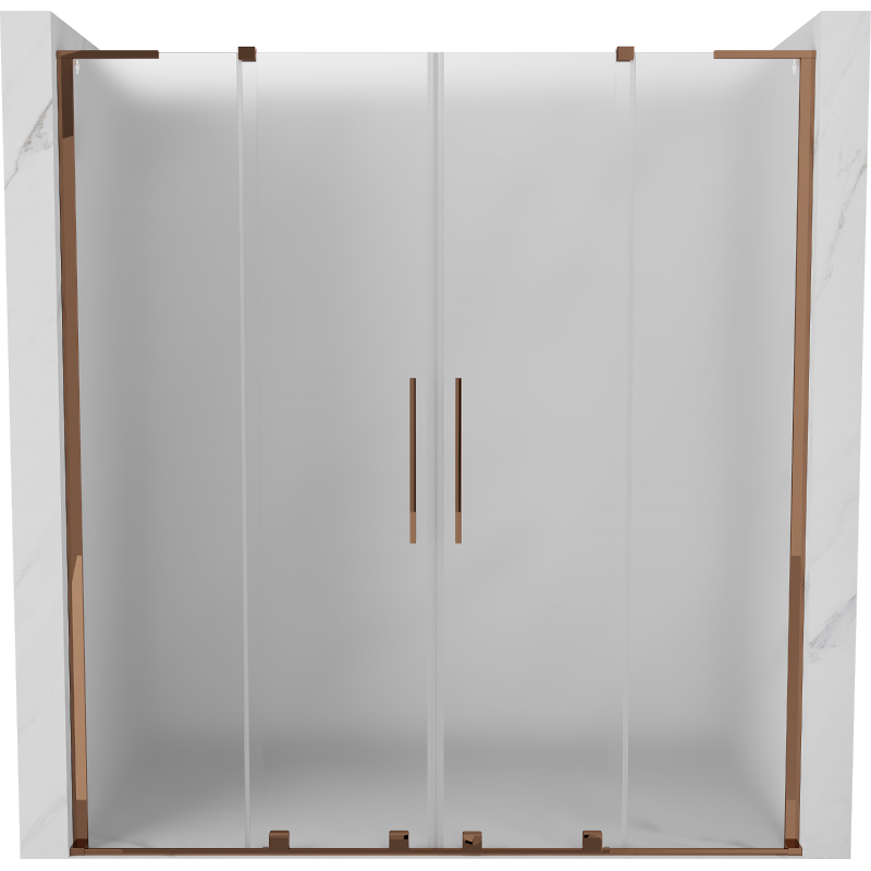 Mexen Velar L Duo sliding shower door 180 cm, frost, rose gold - 871-180-003-32-60