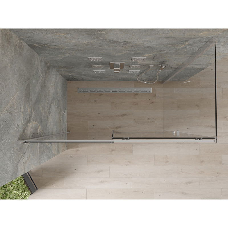 Mexen Omega 160 x 80 cm Sliding Shower Enclosure, Transparent, Chrome - 825-160-080-01-00