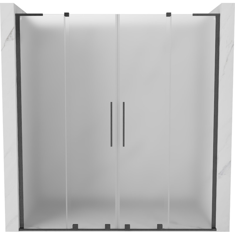 Mexen Velar L Duo Sliding Shower Doors 170 cm, Frosted, Brushed Gun Gray - 871-170-003-32-66