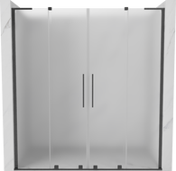 Mexen Velar L Duo sliding shower door 170 cm, frosted, brushed gun gray - 871-170-003-32-66
