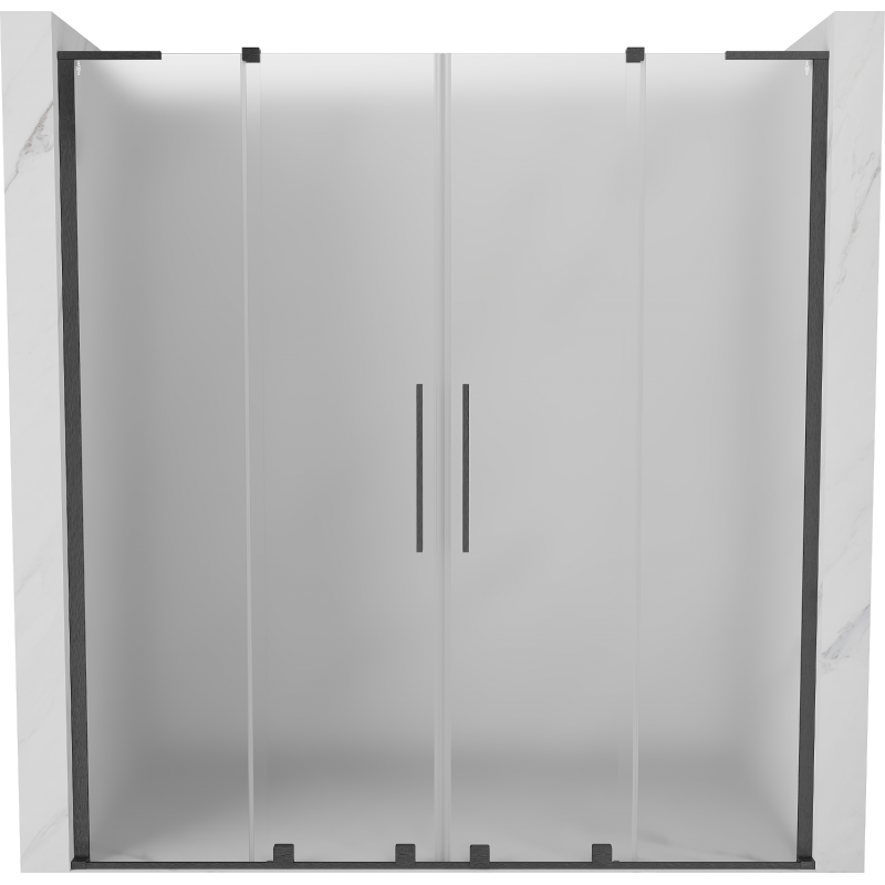 Mexen Velar L Duo sliding shower door 180 cm, frost, brushed gun gray - 871-180-003-32-66