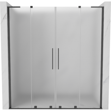 Mexen Velar L Duo sliding shower door 180 cm, frost, brushed gun gray - 871-180-003-32-66