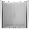 Mexen Velar L Duo 180 cm Sliding Shower Door, Frosted, Brushed Gun Gray - 871-180-003-32-66