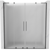 Mexen Velar L Duo sliding shower door 180 cm, frost, brushed gun gray - 871-180-003-32-66
