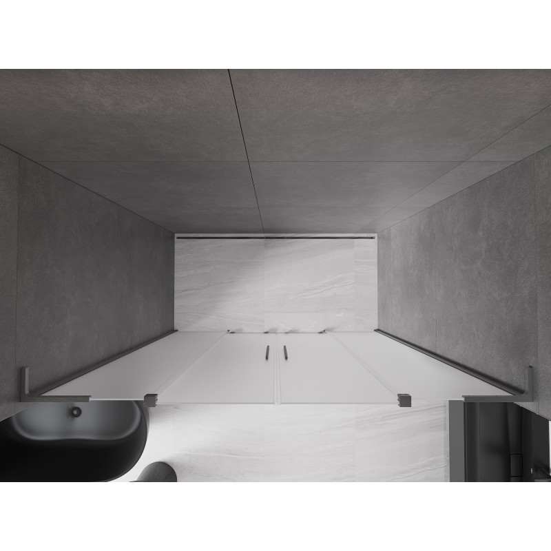 Mexen Velar L Duo Sliding Shower Doors 170 cm, Frosted, Brushed Gun Gray - 871-170-003-32-66