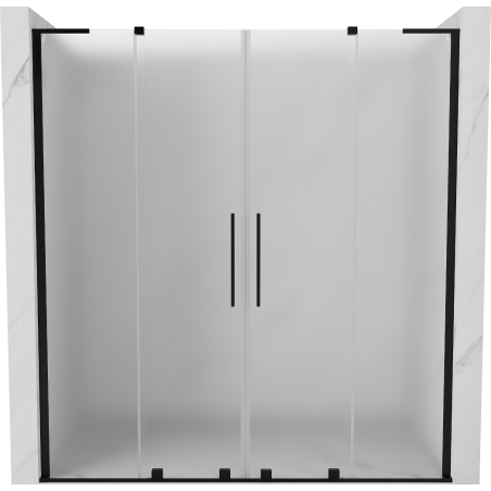 Mexen Velar L Duo 170 cm Sliding Shower Door, Frosted, Black - 871-170-003-32-70
