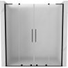 Mexen Velar L Duo sliding shower doors 180 cm, frosted, black - 871-180-003-32-70