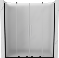 Mexen Velar L Duo sliding shower door 200 cm, frosted, black - 871-200-003-32-70