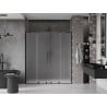 Mexen Velar L Duo sliding shower doors 200 cm, frosted, black - 871-200-003-32-70