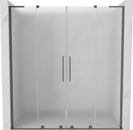 Mexen Velar L Duo sliding shower door 200 cm, frosted, gun metal - 871-200-003-32-95