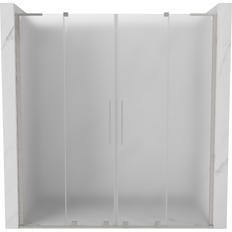 Mexen Velar L Duo sliding shower doors 180 cm, frost, brushed nickel - 871-180-003-32-97