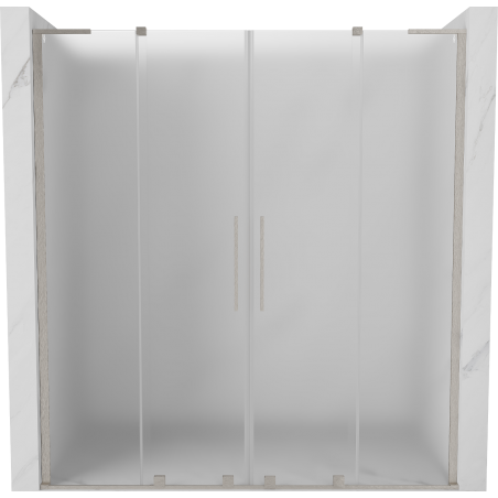 Mexen Velar L Duo sliding shower doors 180 cm, frost, brushed nickel - 871-180-003-32-97