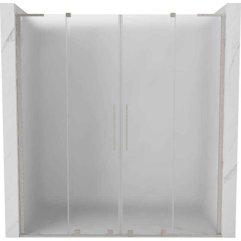 Mexen Velar L Duo sliding shower door 200 cm, frost, brushed nickel - 871-200-003-32-97