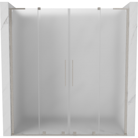 Mexen Velar L Duo sliding shower door 200 cm, frost, brushed nickel - 871-200-003-32-97
