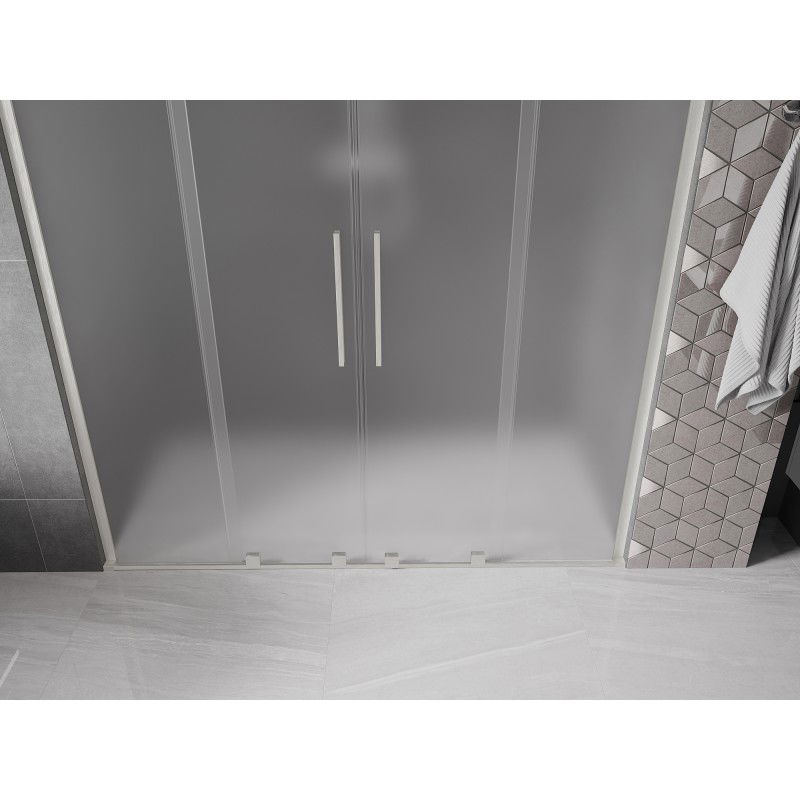 Mexen Velar L Duo sliding shower doors 200 cm, frost, brushed nickel - 871-200-003-32-97