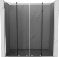 Mexen Velar L Duo sliding shower door 170 cm, graphite, chrome - 871-170-003-42-01