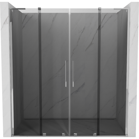 Mexen Velar L Duo 180 cm Sliding Shower Doors, Graphite, Chrome - 871-180-003-42-01