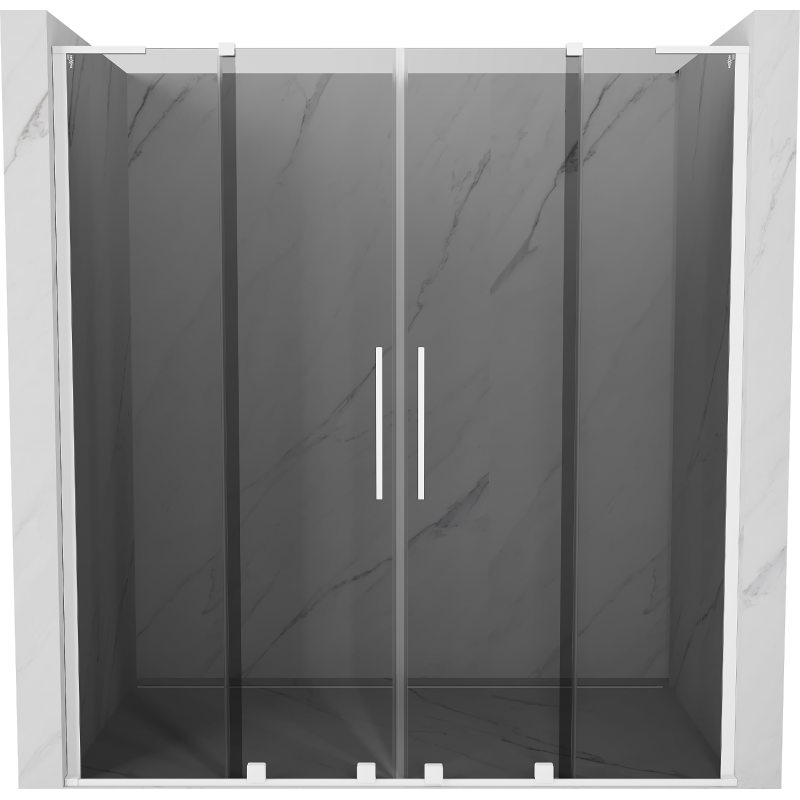 Mexen Velar L Duo Sliding Shower Door 180 cm, Graphite, White - 871-180-003-42-20