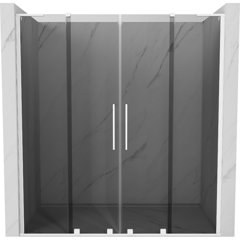 Mexen Velar L Duo sliding shower doors 180 cm, graphite, white - 871-180-003-42-20