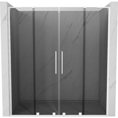Mexen Velar L Duo sliding shower door 200 cm, graphite, white - 871-200-003-42-20