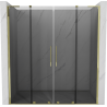 Mexen Velar L Duo sliding shower door 200 cm, graphite, gold - 871-200-003-42-50