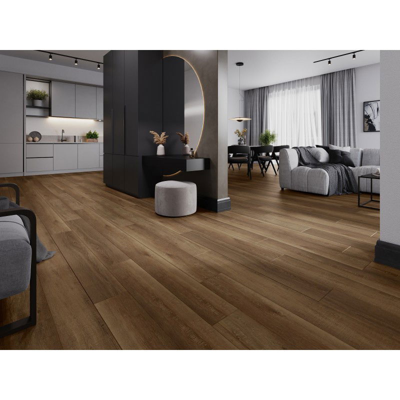 Mexen Queen Creek sample of SPC 6.5 mm vinyl panels, IXPE 1.5 mm underlay, 4 V-Groove, Oak - F1013-S