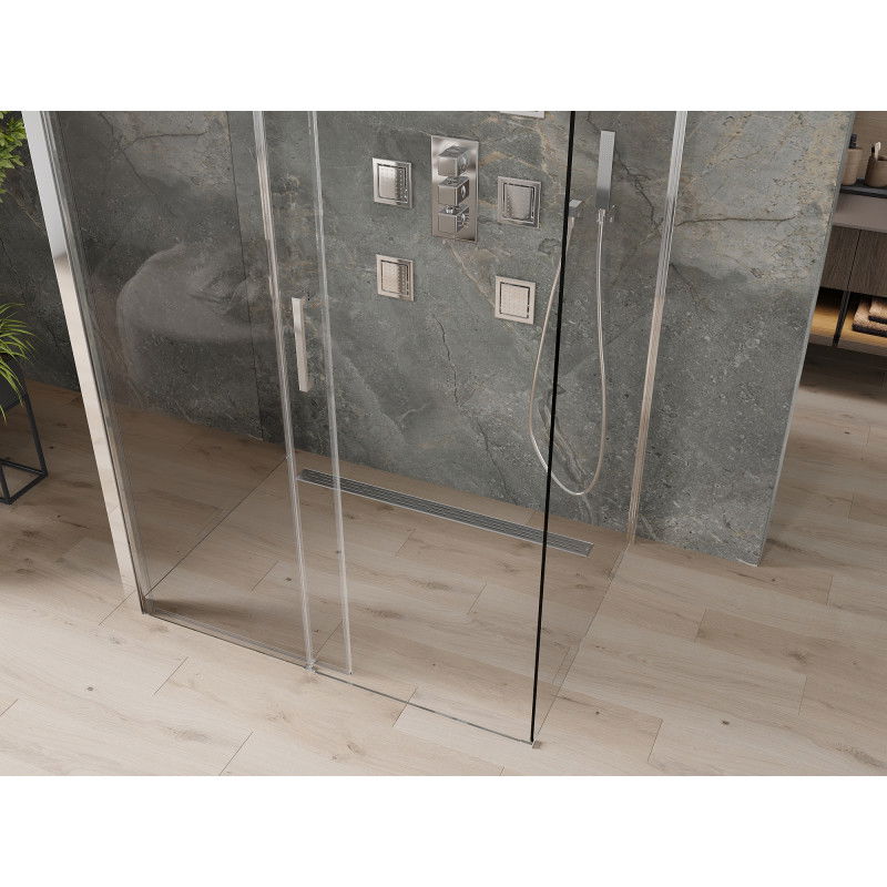 Mexen Omega-3S 3-sided shower cabin, sliding 110 x 80 cm, transparent, chrome - 825-110-080-01-00-3S