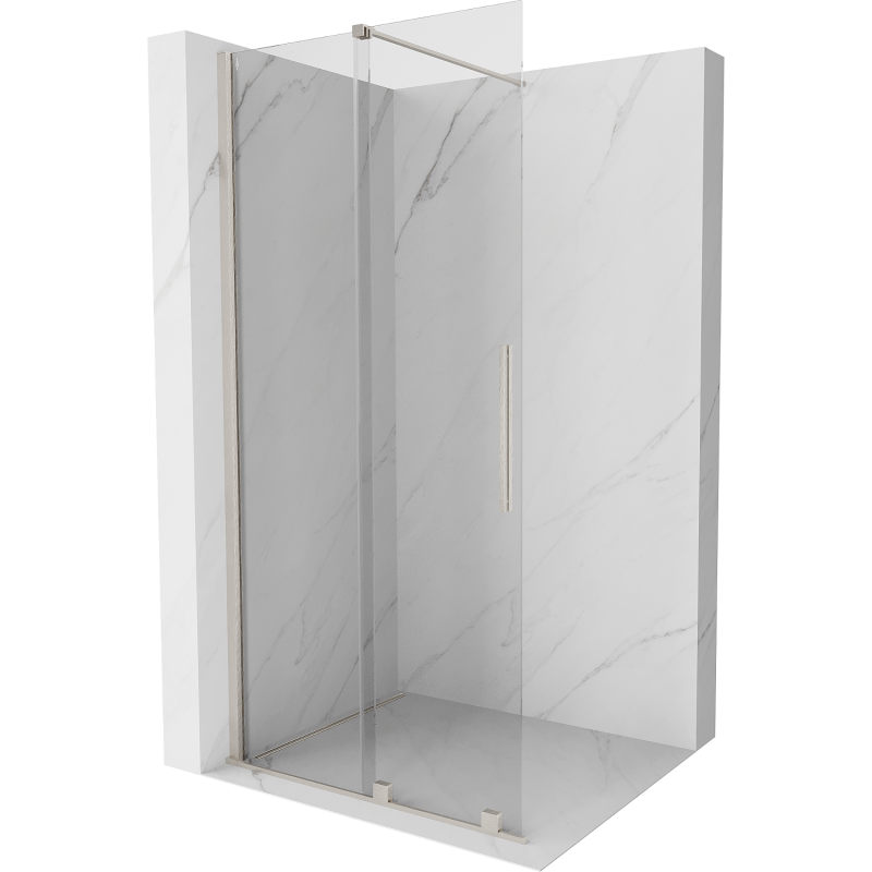 Mexen Velar Walk-in Sliding Shower Wall 70 x 200 cm, Transparent 8 mm, Brushed Nickel - 871-070-000-03-97