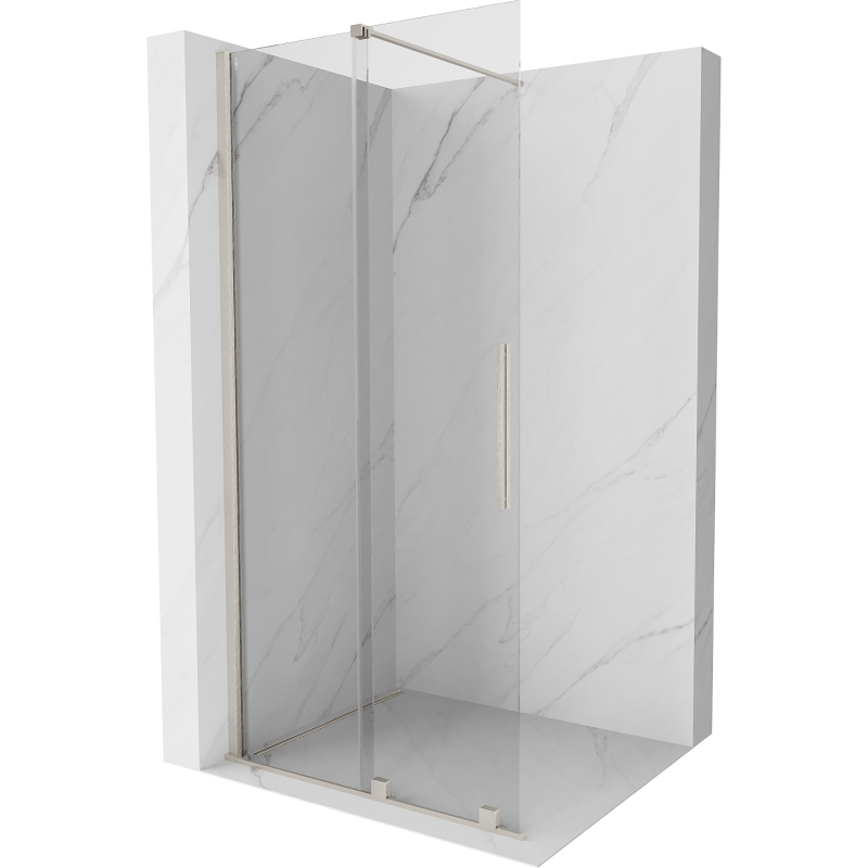 Mexen Velar sliding shower wall Walk-in 120 x 200 cm, transparent 8 mm, brushed nickel - 871-120-000-03-97
