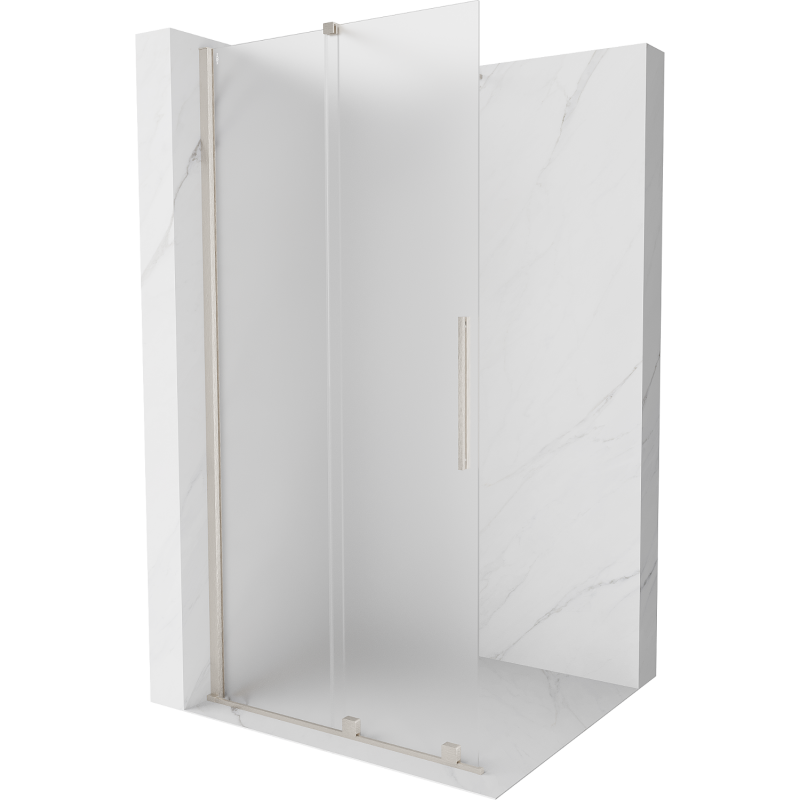 Mexen Velar sliding shower wall Walk-in 90 x 200 cm, frosted 8 mm, brushed nickel - 871-090-000-33-97