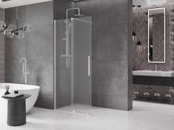 Mexen Velar sliding shower wall Walk-in 70 x 200 cm, frost 8 mm, brushed nickel - 871-070-000-33-97