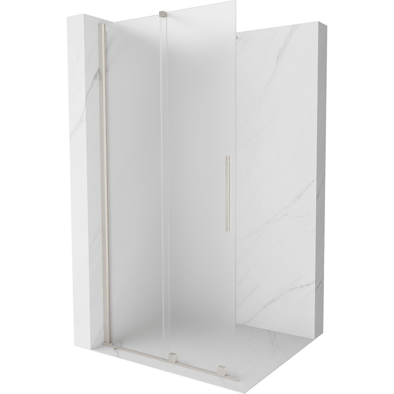Mexen Velar sliding shower screen Walk-in 110 x 200 cm, frost 8 mm, brushed nickel - 871-110-000-33-97